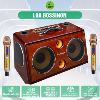 LOA XÁCH TAY BOSSINON N2290K _Kích thước: 535 (W) x 290(D) x 330 (H)mm _Nặng 17kg _Công suất: 600Watts- Bảo hành chính Hãng 12 tháng (bình và micro bảo hành 6 tháng)